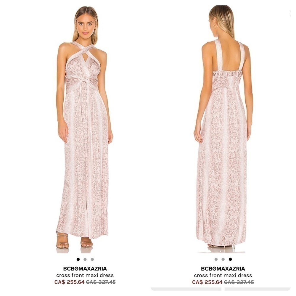 New BCBG MaxAzria Pink Python Twist-front Dress US M